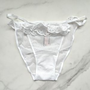 NWT VICTORIA'S SECRET DREAM ANGELS EYELET LACE STRING BIKINI PANTY IN VS WHITE X
